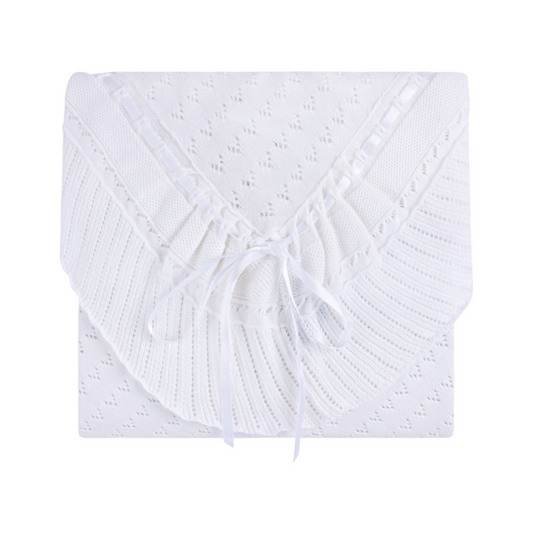 Feltman Brothers Pointelle Knit Ruffle Blanket