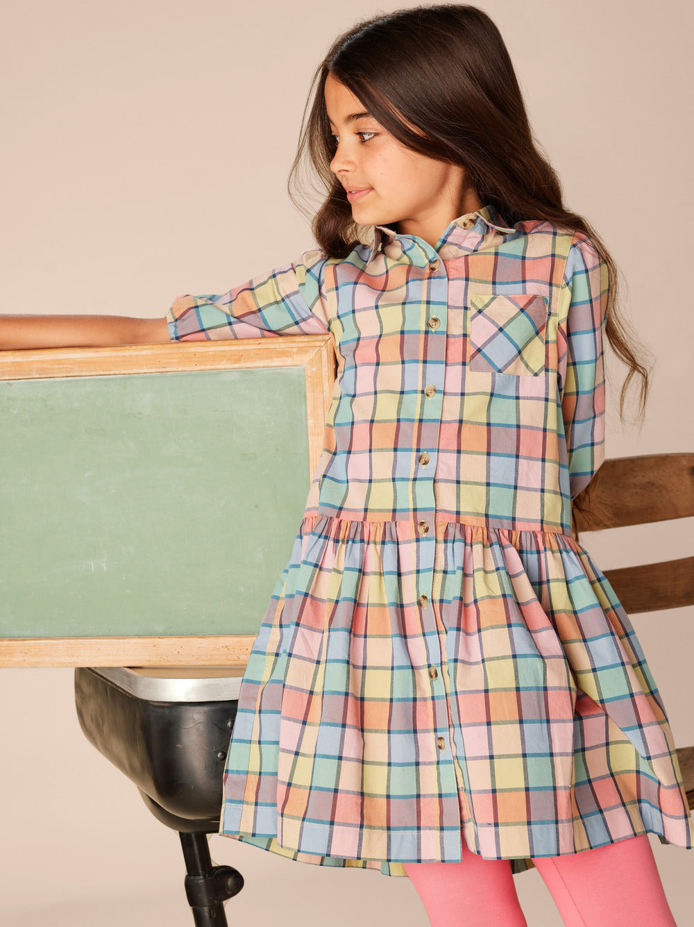 Tea Collared Blouson Sleeve Dress