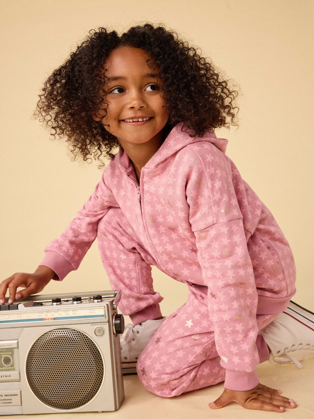 Tea Metallic Stars Easy Fit Hoodie