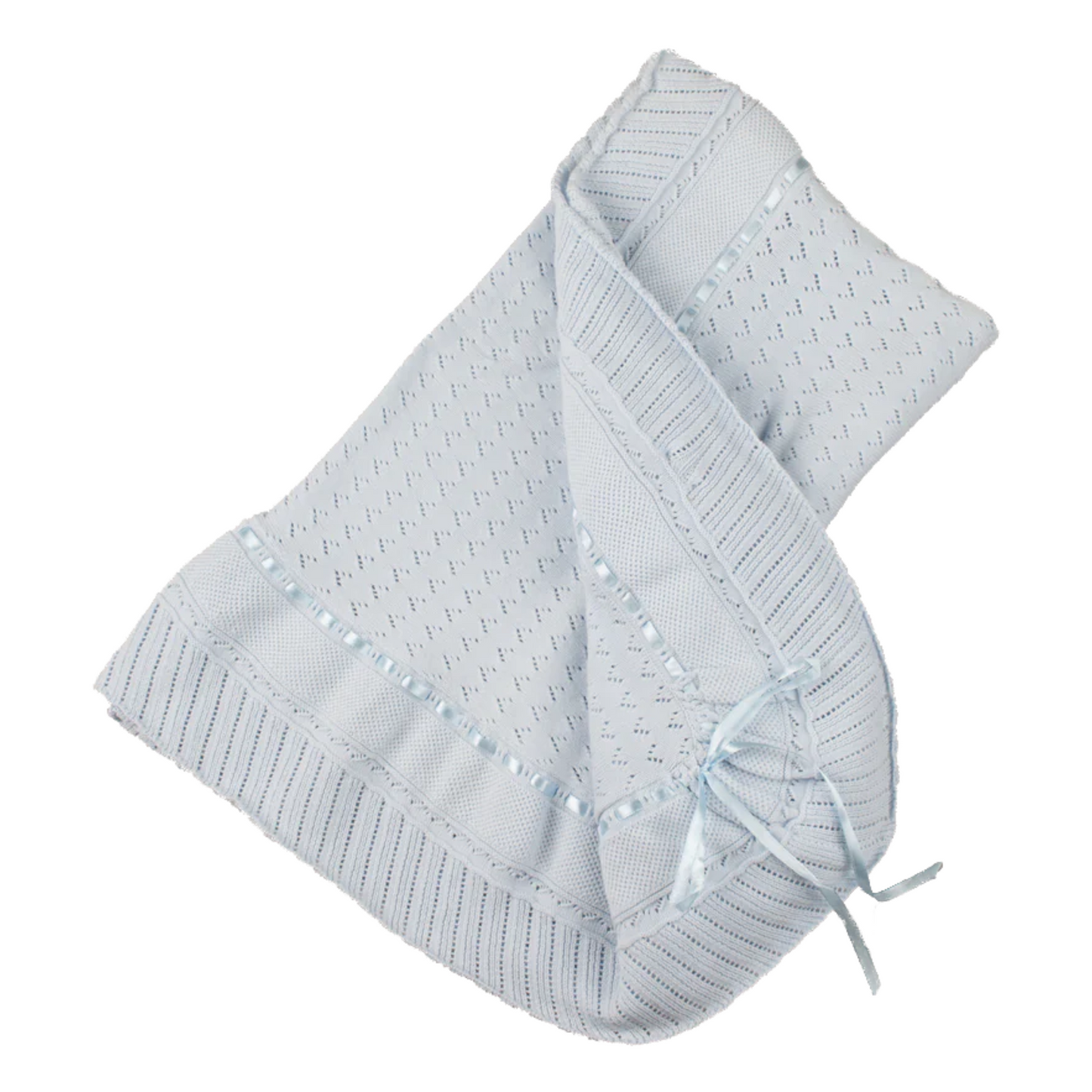 Feltman Brothers Pointelle Knit Ruffle Blanket