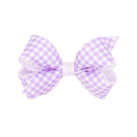 Wee Ones Mini Gingham Grosgrain Hair Bow