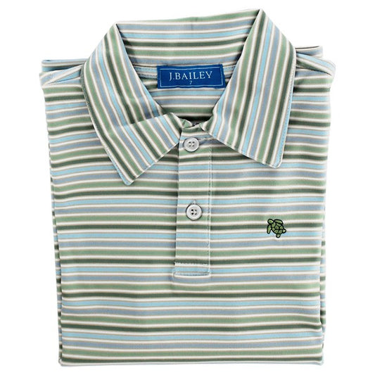 Bailey Boys LS Striped Performance Polo