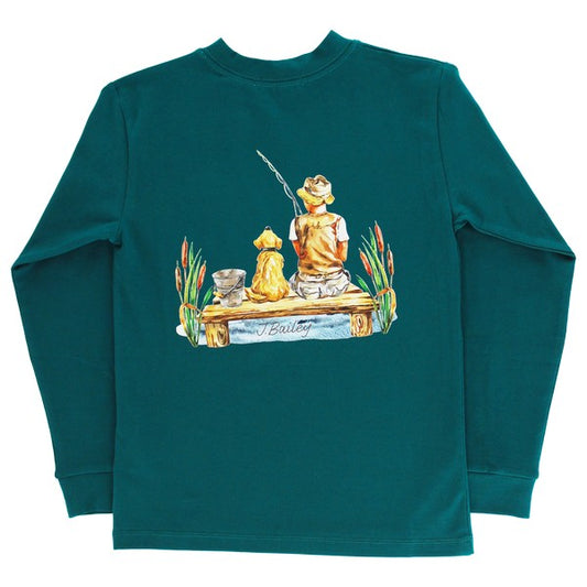 Bailey Boys LS Gone Fishing Logo Tee