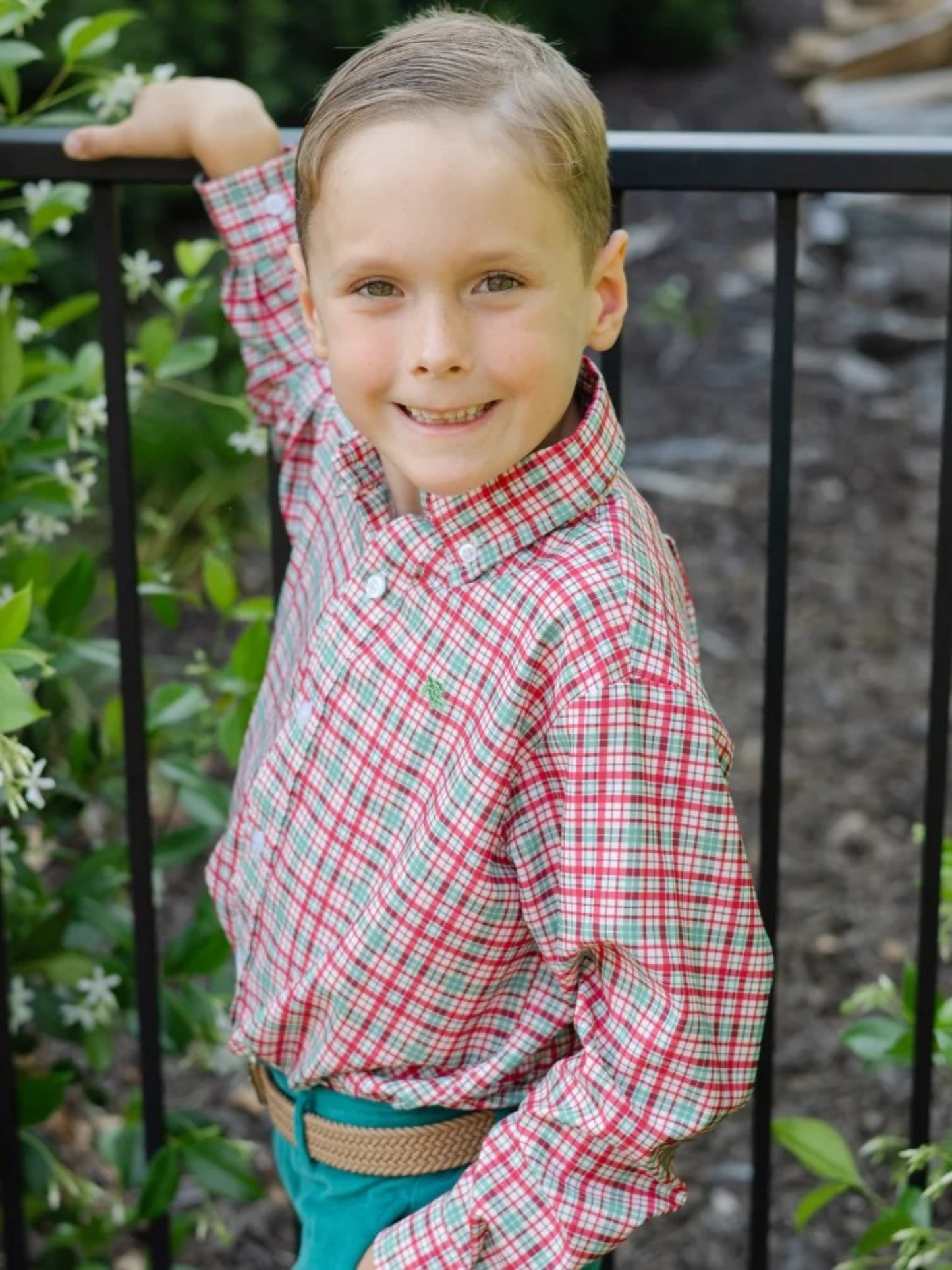 Baily Boys Jolly Plaid Roscoe Performance Shirt