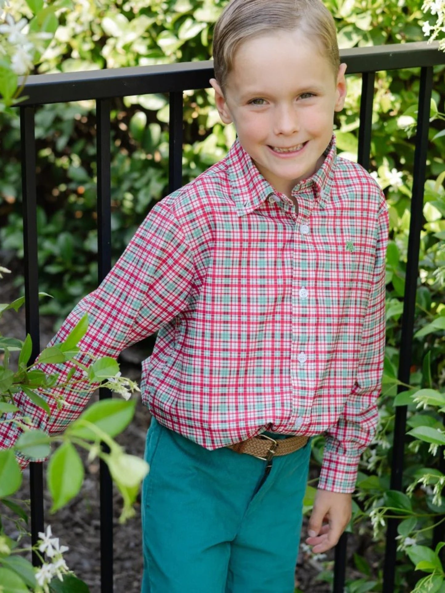 Baily Boys Jolly Plaid Roscoe Performance Shirt
