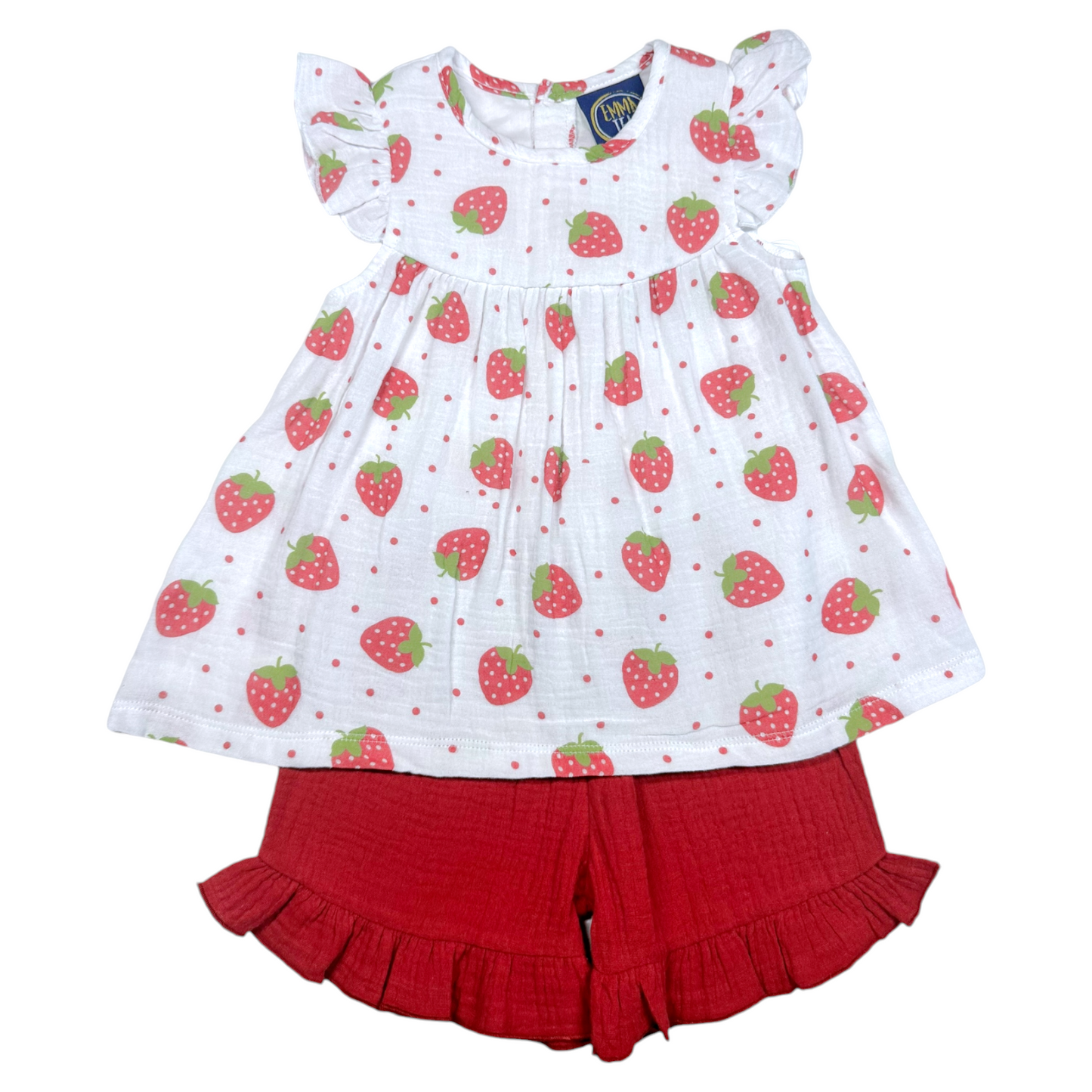 Emma Jean Angel Sleeve Strawberry Short Set