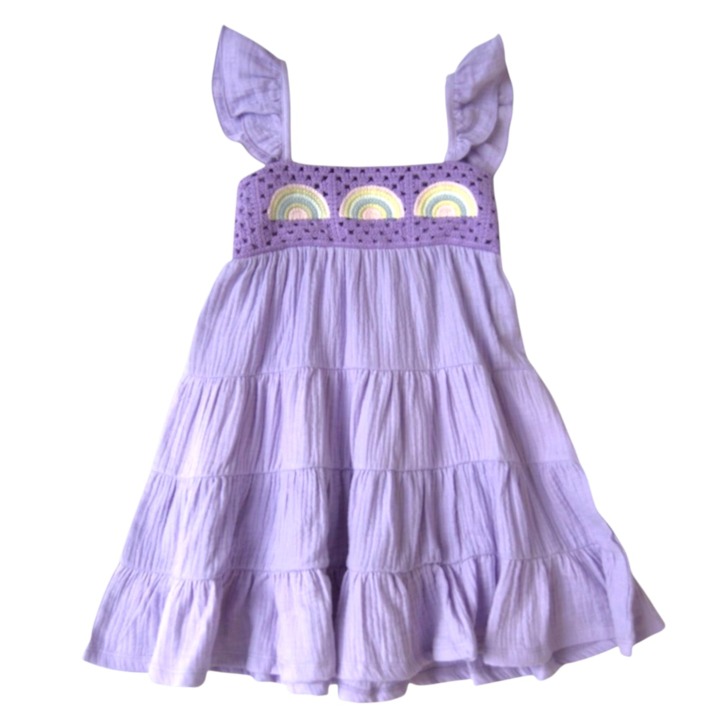 Emma Jean Crocheted Rainbow Dress