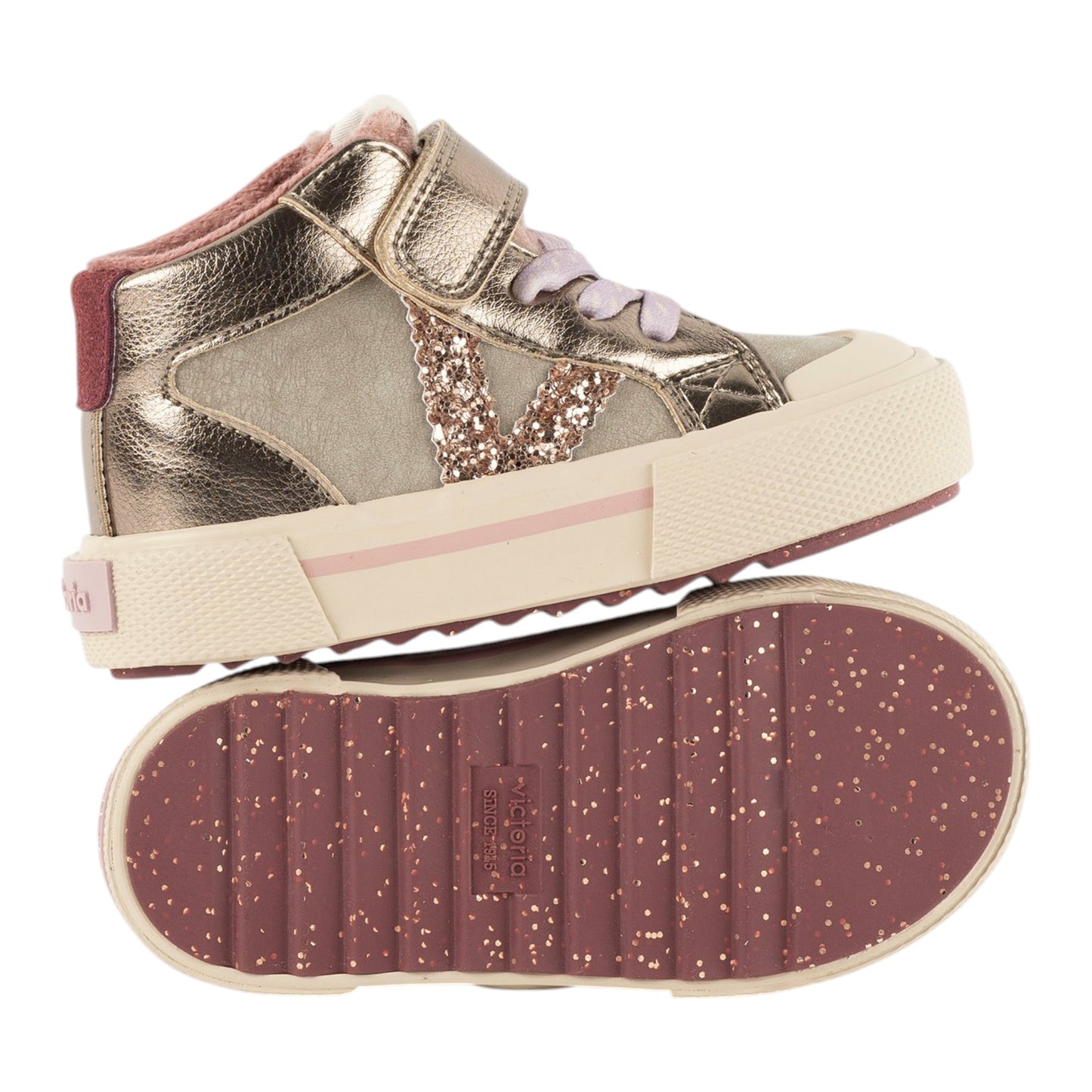 Victoria Kids Tribu Metallic High-top Sneakers