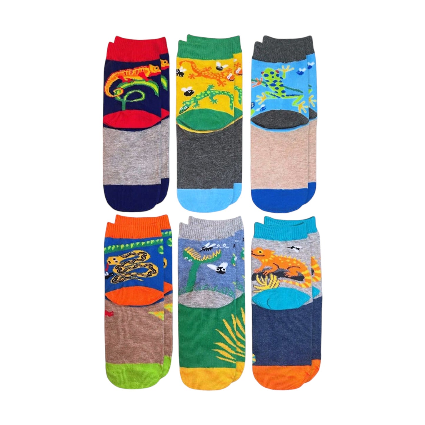 Jefferies Socks Fun Reptile 6 Pack Crew Socks
