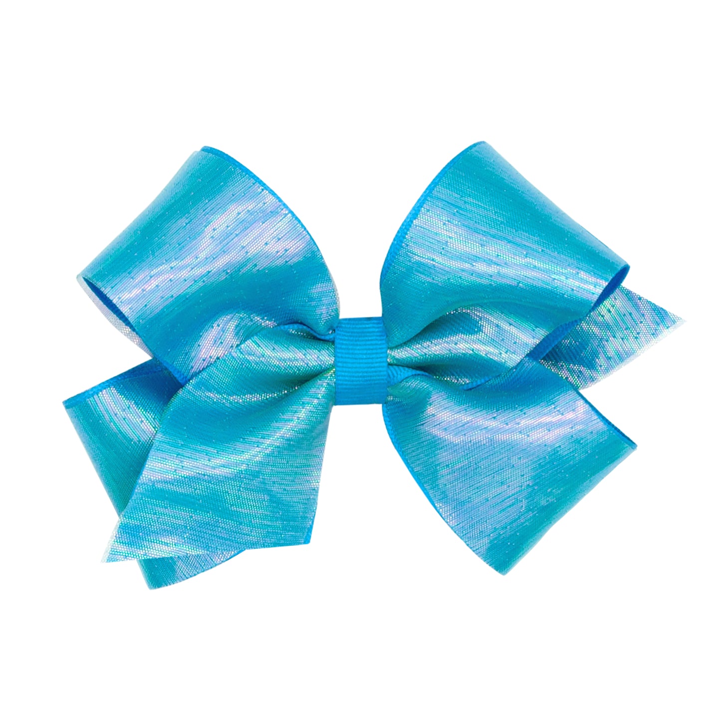 Wee Ones Medium Sheer Iridescent and Grosgrain Overlay Hair Bow
