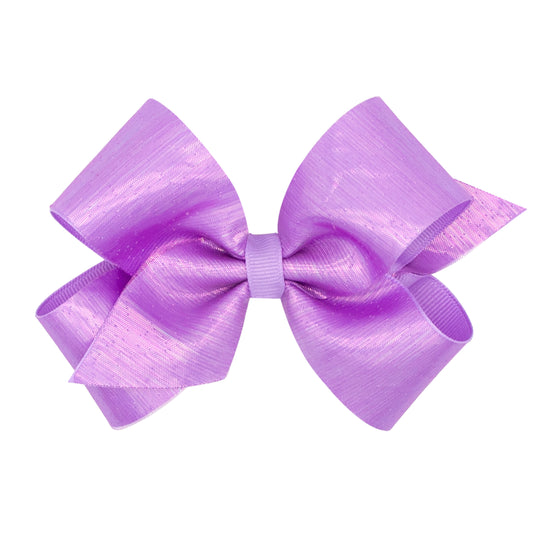 Wee Ones Medium Sheer Iridescent and Grosgrain Overlay Hair Bow