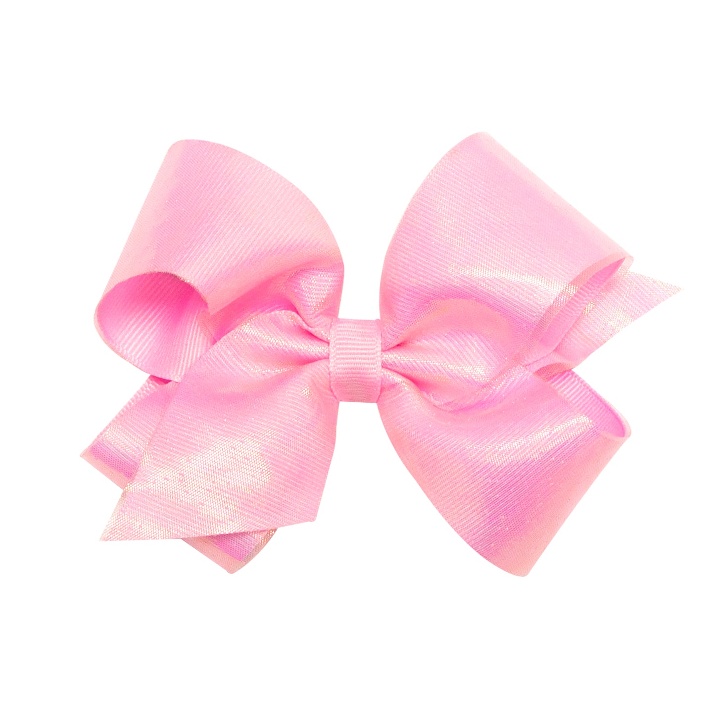 Wee Ones Medium Sheer Iridescent and Grosgrain Overlay Hair Bow