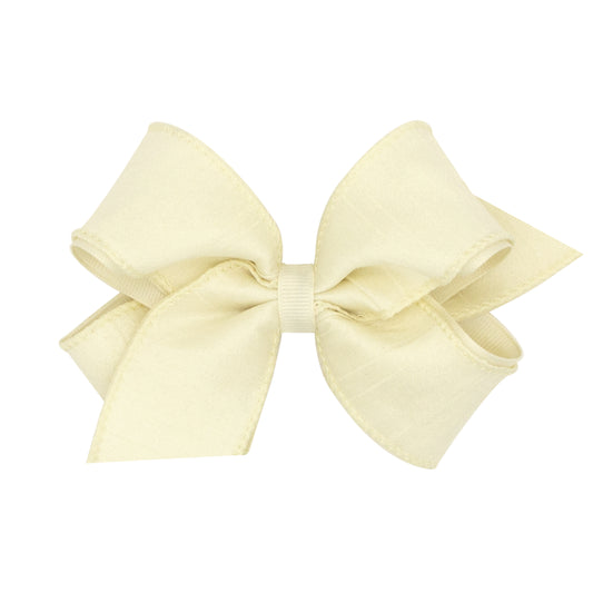 Wee Ones Medium Jewel-toned Dupioni Silk and Grosgrain Overlay Bows