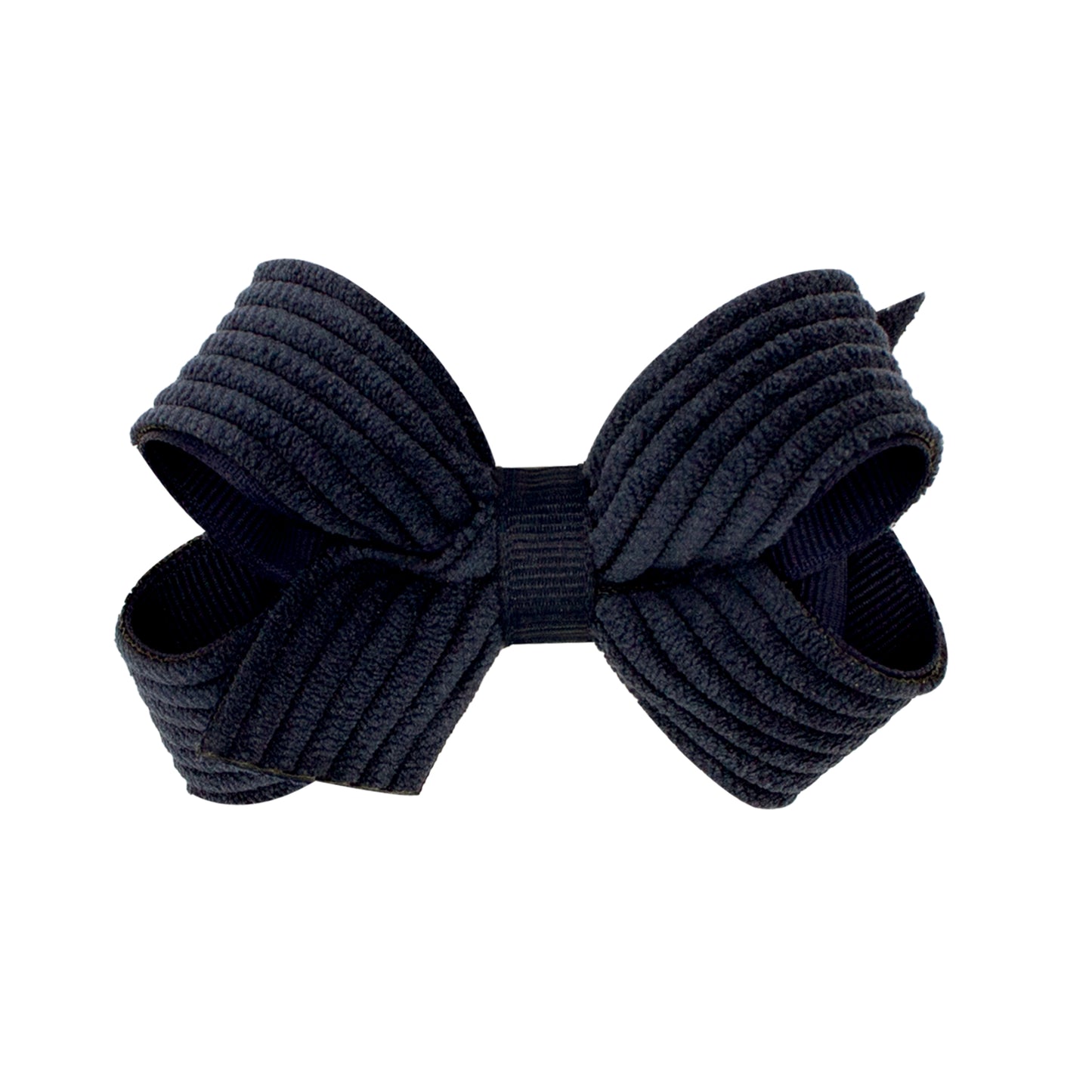 Wee Ones Mini Grosgrain Hair Bow with Wide Wale Corduroy Overlay