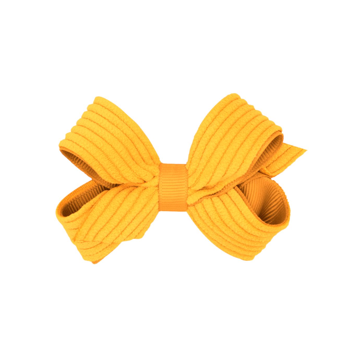 Wee Ones Mini Grosgrain Hair Bow with Wide Wale Corduroy Overlay