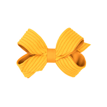 Load image into Gallery viewer, Wee Ones Mini Grosgrain Hair Bow with Wide Wale Corduroy Overlay