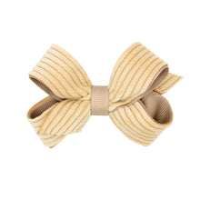 Load image into Gallery viewer, Wee Ones Mini Grosgrain Hair Bow with Wide Wale Corduroy Overlay