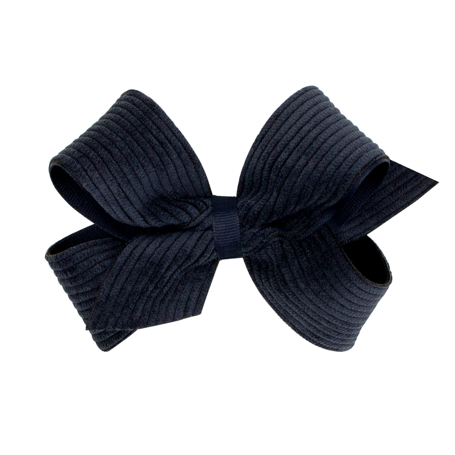 Wee Ones Medium Grosgrain Hair Bow with Wide Wale Corduroy Overlay