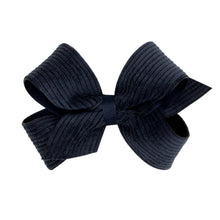 Load image into Gallery viewer, Wee Ones Medium Grosgrain Hair Bow with Wide Wale Corduroy Overlay