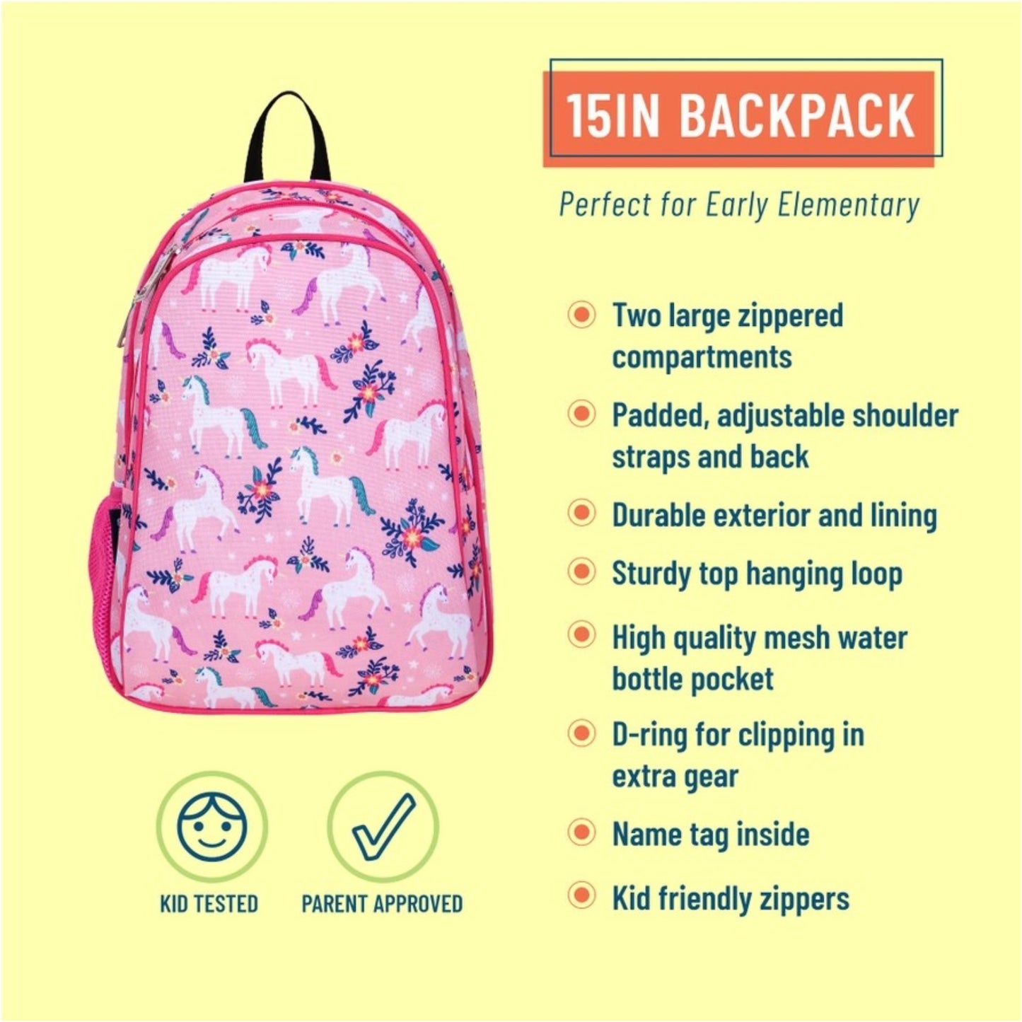 Wildkin Magical Unicorns 15 Inch Backback