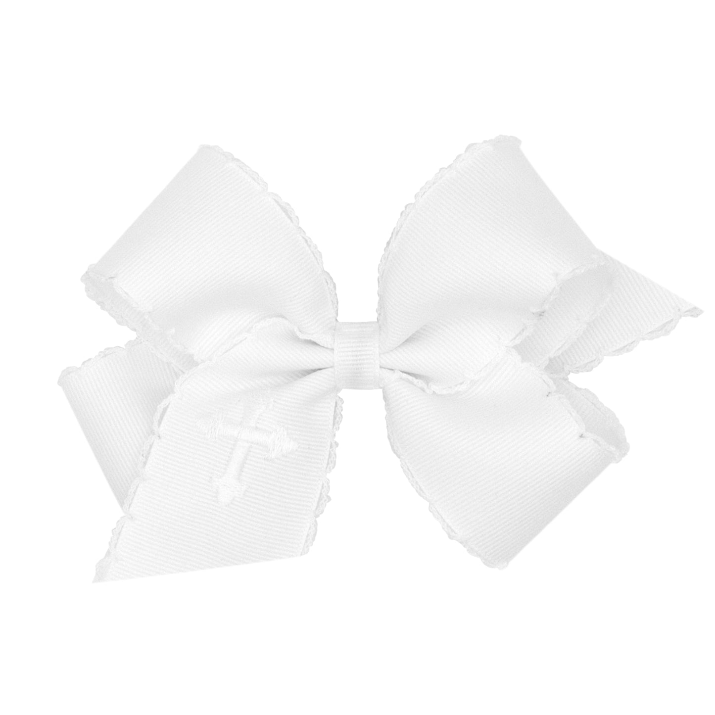 Wee One Medium Cross Embroidered Hair Bow