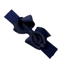 Load image into Gallery viewer, Wee Ones Extra Small Grosgrain Hair Bow on Matching Cotton Jersey Baby Headband