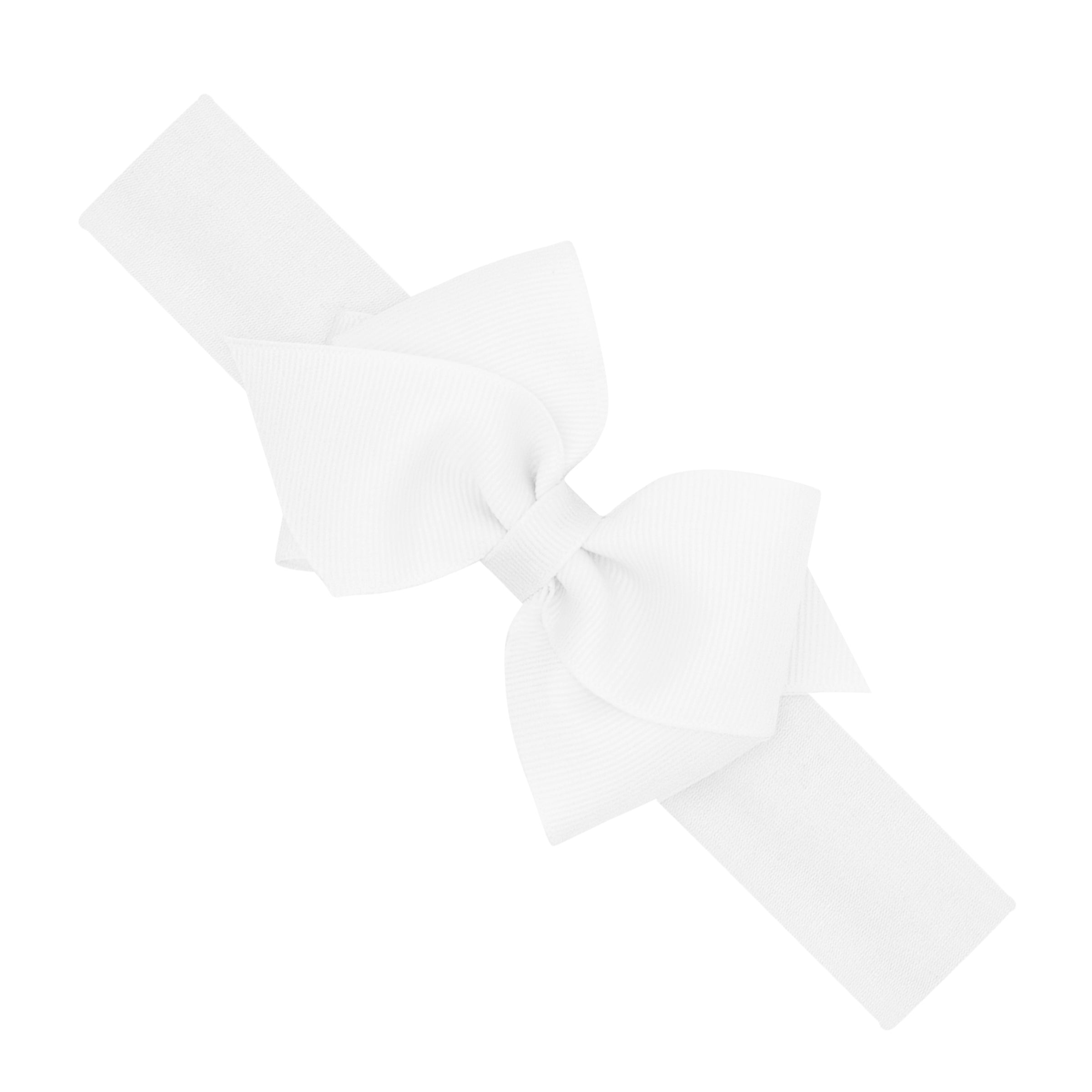 Wee Ones Extra Small Grosgrain Hair Bow on Matching Cotton Jersey Baby Headband