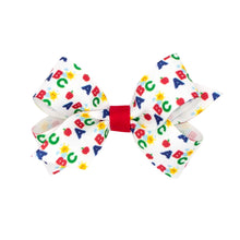 Load image into Gallery viewer, Wee Ones Mini School-themed Printed Grosgrain Hair Bow