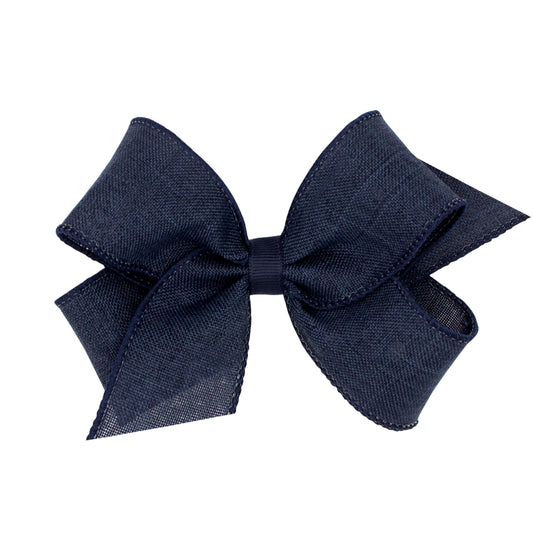 Wee Ones Medium Linen Girls Hair Bow