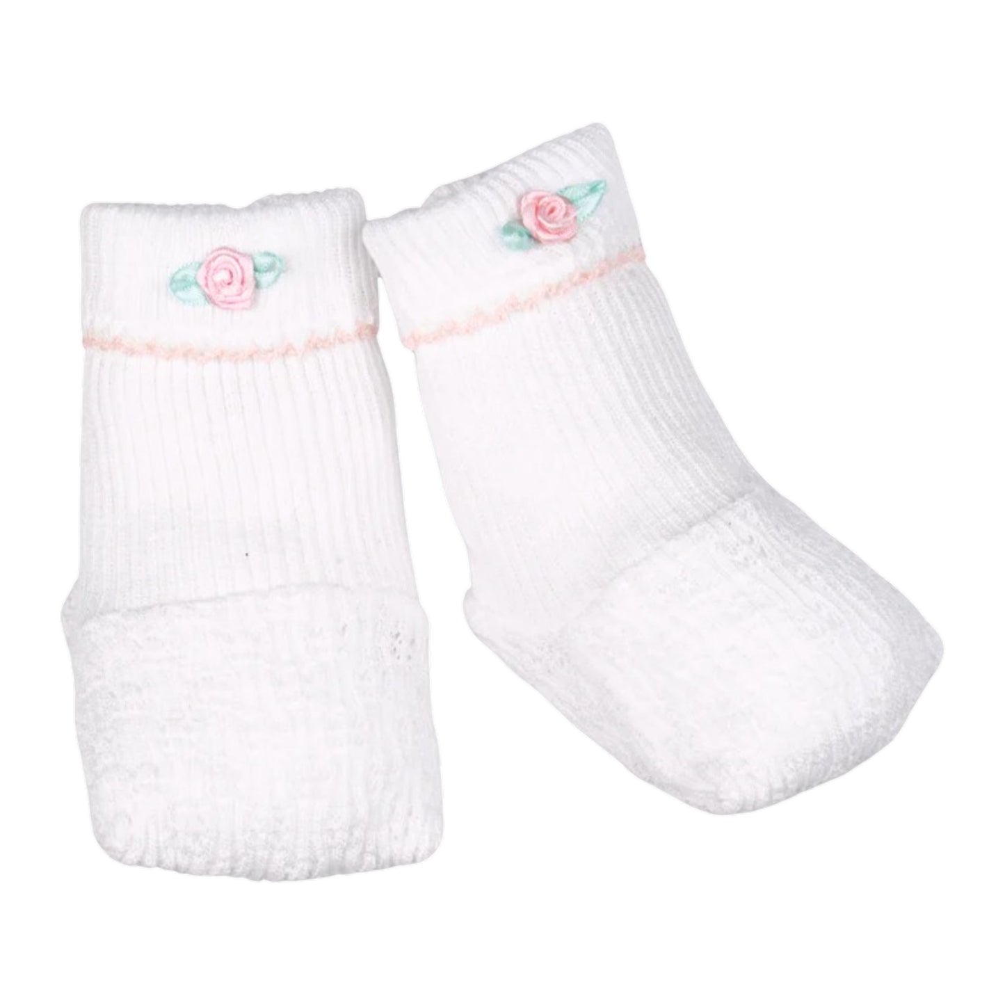 Paty, Inc. Knit Booties with Rosettes