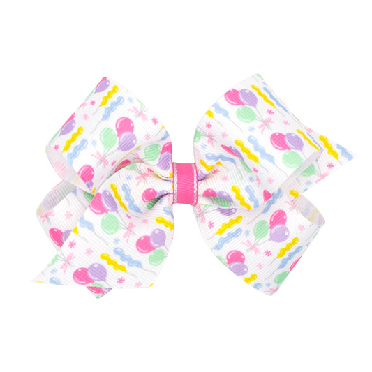 Wee Ones Medium Birthday-themed Printed Grosgrain Hair Bow