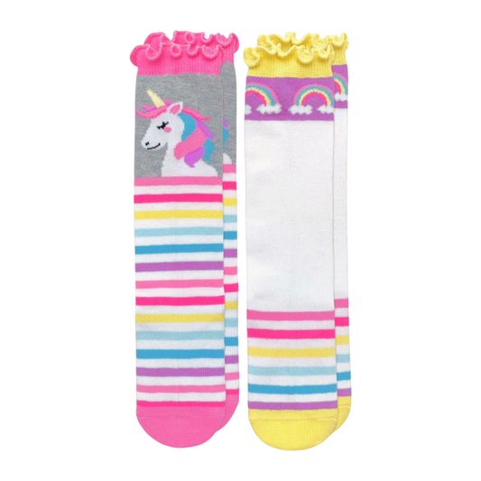 Jefferies Socks Unicorn Rainbow Stripe Knee High Socks