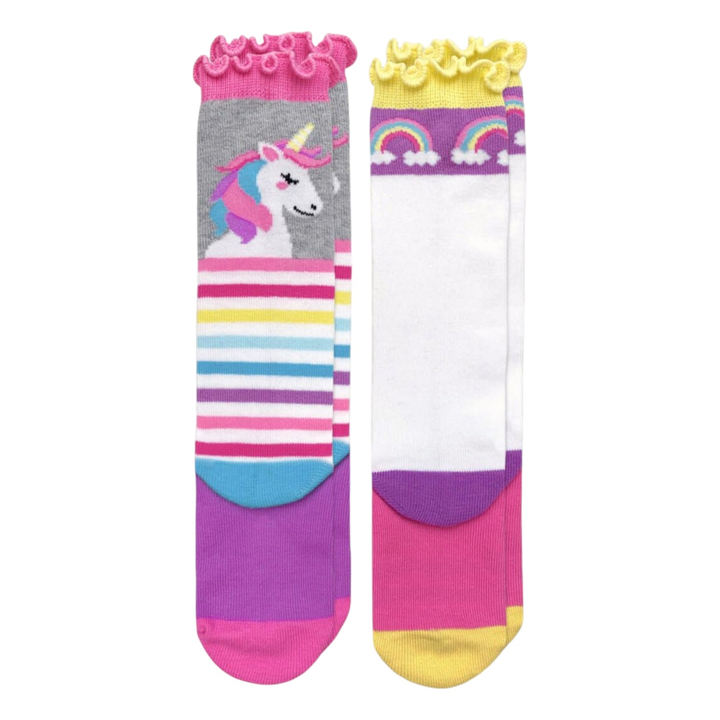 Jefferies Socks Unicorn Rainbow Stripe Knee High Socks