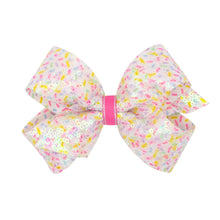 Load image into Gallery viewer, Wee Ones Medium Colorful Confetti Printed Sequin Grosgrain Hair Bow