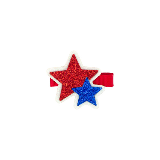 Wee Ones Patriotic Glitter Foam Star Hair Clip