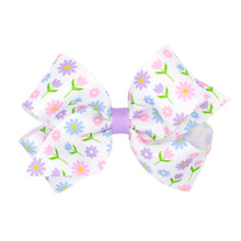 Load image into Gallery viewer, Wee Ones Medium Easter and Spring-Inspired Print Grosgrain Hair Bow
