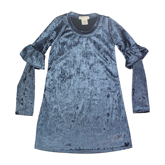 Area Code 407 Velvet Ruffle A-line Dress