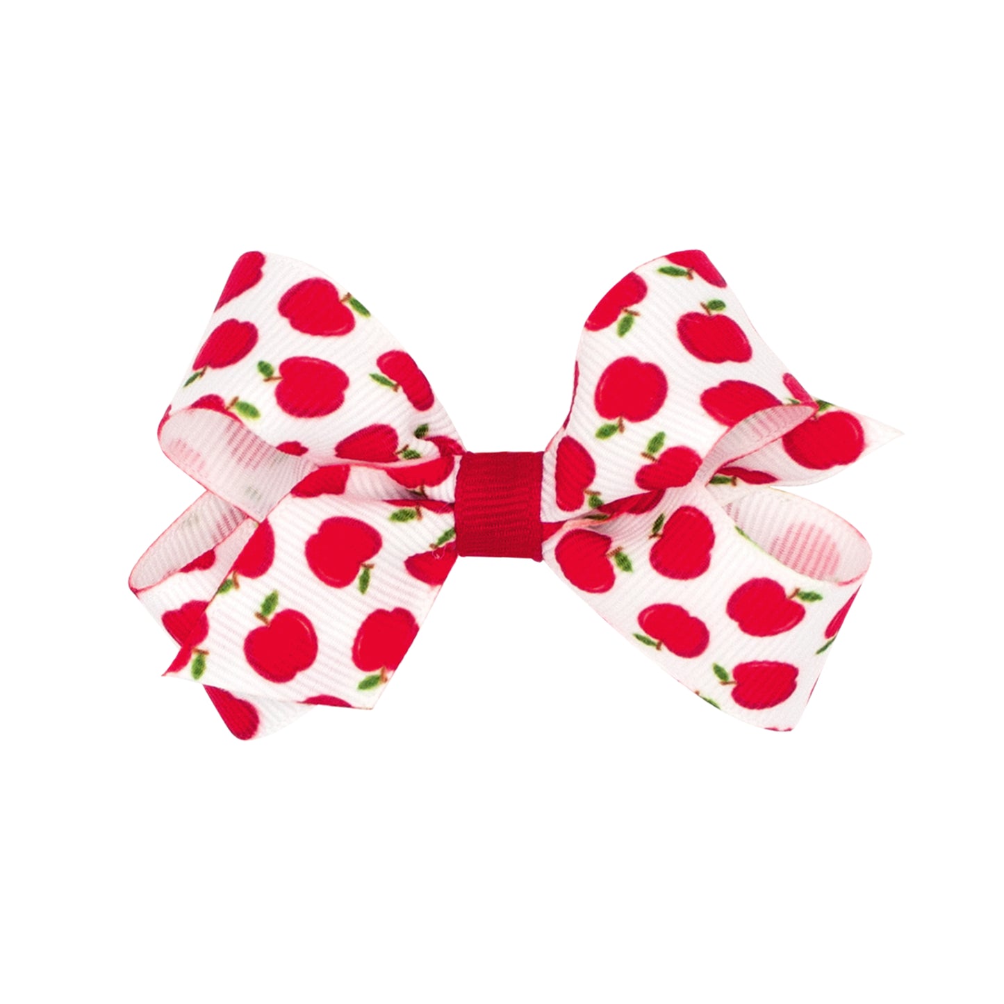 Wee Ones Mini Harvest-themed Apple Printed Grosgrain Hair Bow