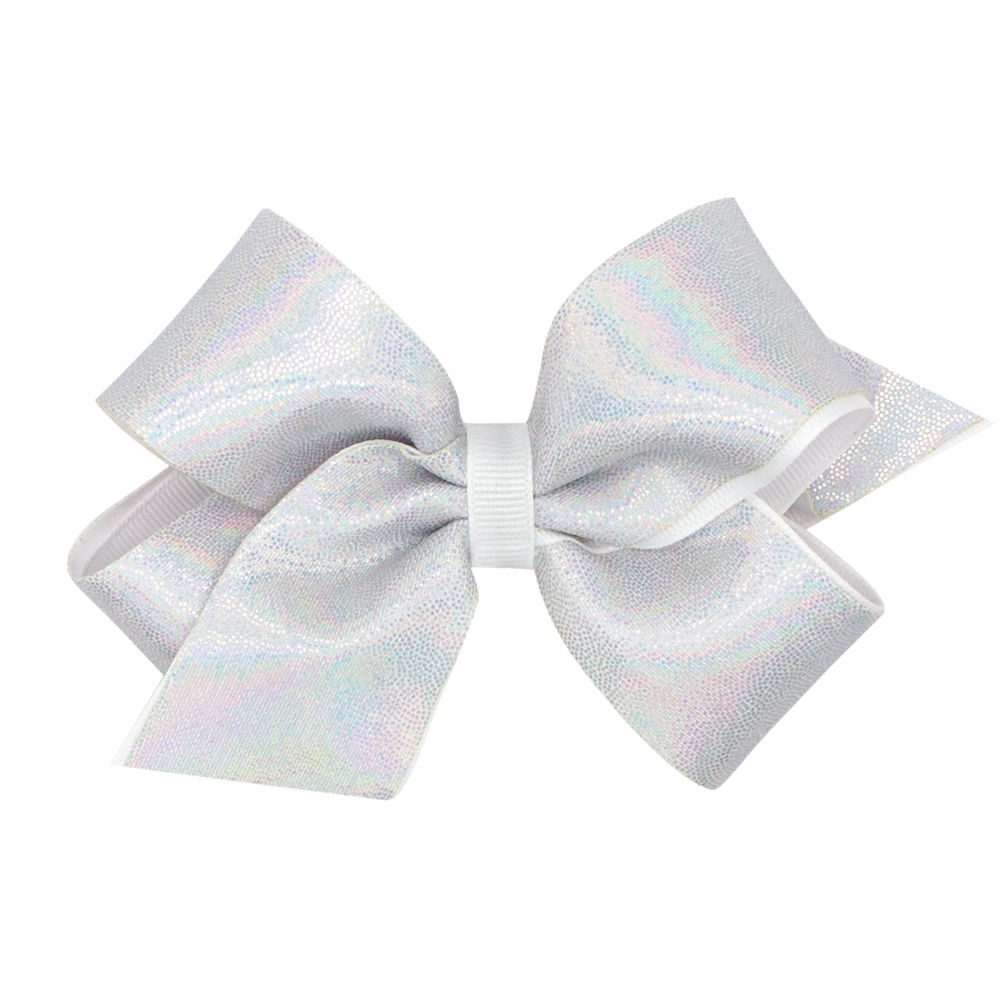 Wee Ones Medium Mirror Dot and Grosgrain Overlay Hair Bow