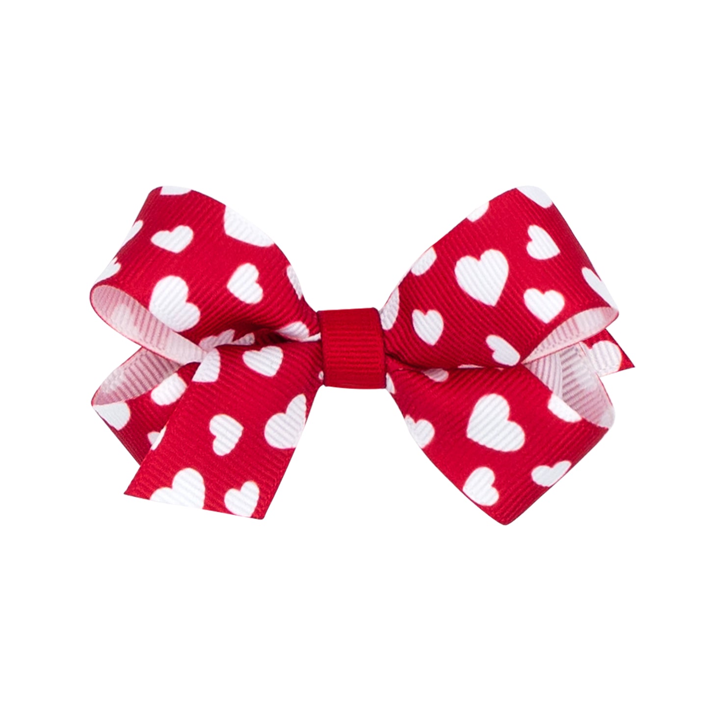 Wee Ones Mini Valentine Heart Print Grosgrain Hair Bow