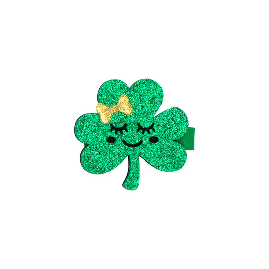 Wee Ones Glitter Shamrock Hair Clip