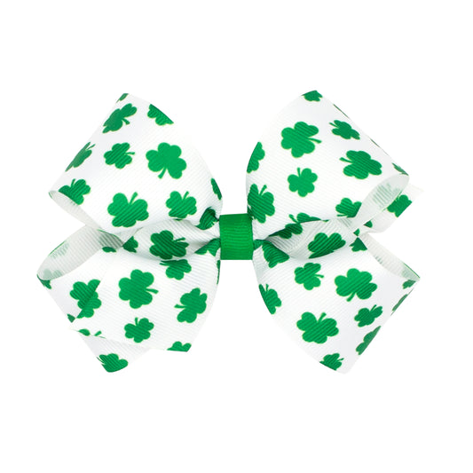 Wee Ones Medium Shamrock Grosgrain Hair Bow