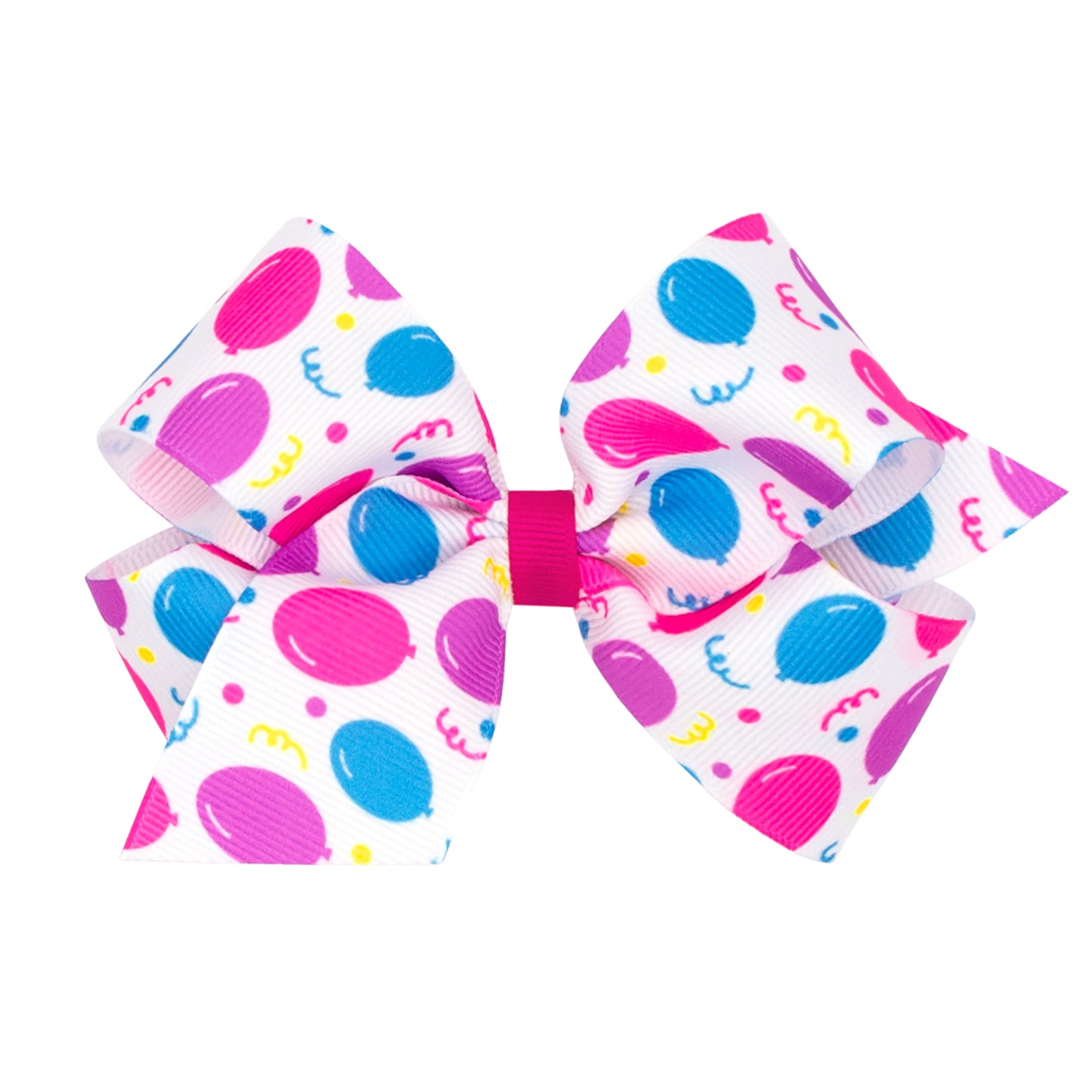 Wee Ones Medium Neon Birthday Balloon Grosgrain Hair Bow