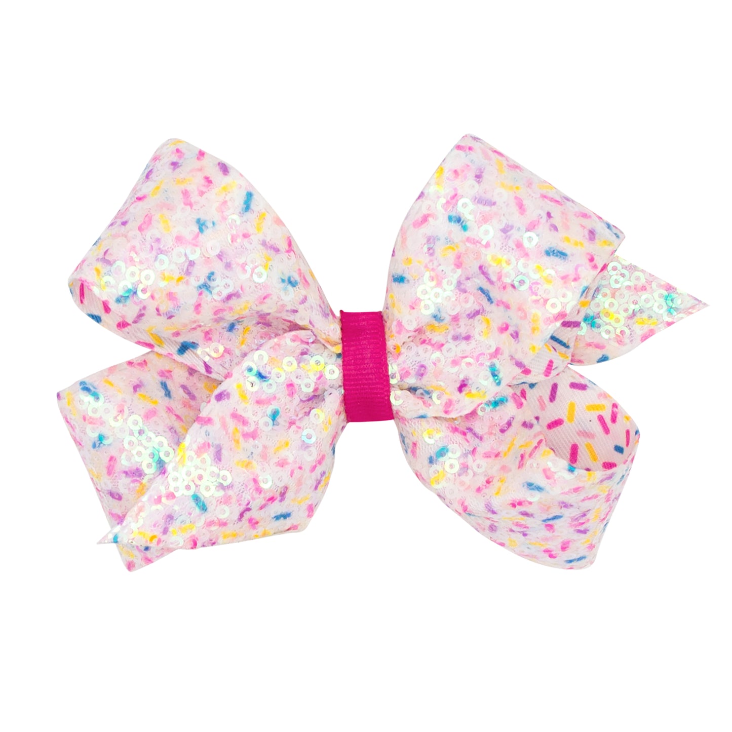 Wee Ones Medium Neon Confetti Printed Sequin Grosgrain Hair Bow