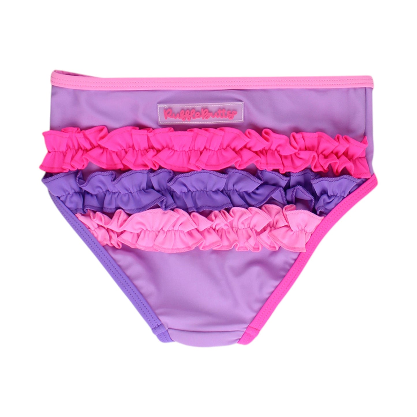 Ruffle Butts Zipper Rash Guard 2-piece Swimsuit