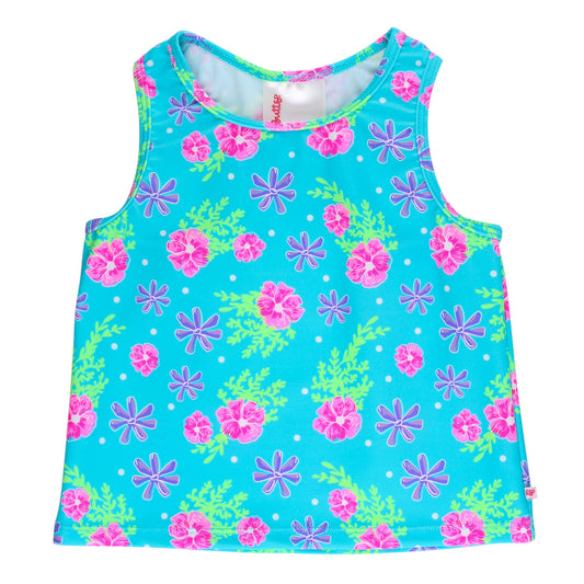 Ruffle Butts Hibiscus Active Tank Top