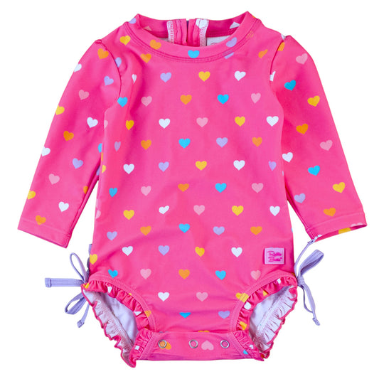 Ruffle Butts Long Sleeve One Piece Rash Guard Swimsuit