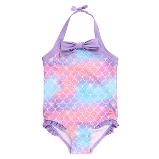 Ruffle Butts Shimmer Mermaid Tale Halter One Piece Swimsuit