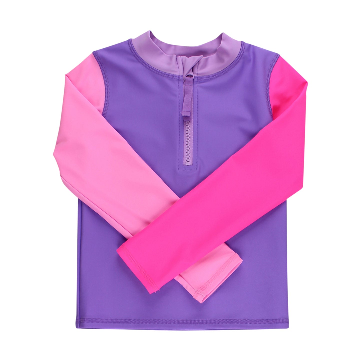 Ruffle Butts Zipper Rash Guard 2-piece Swimsuit