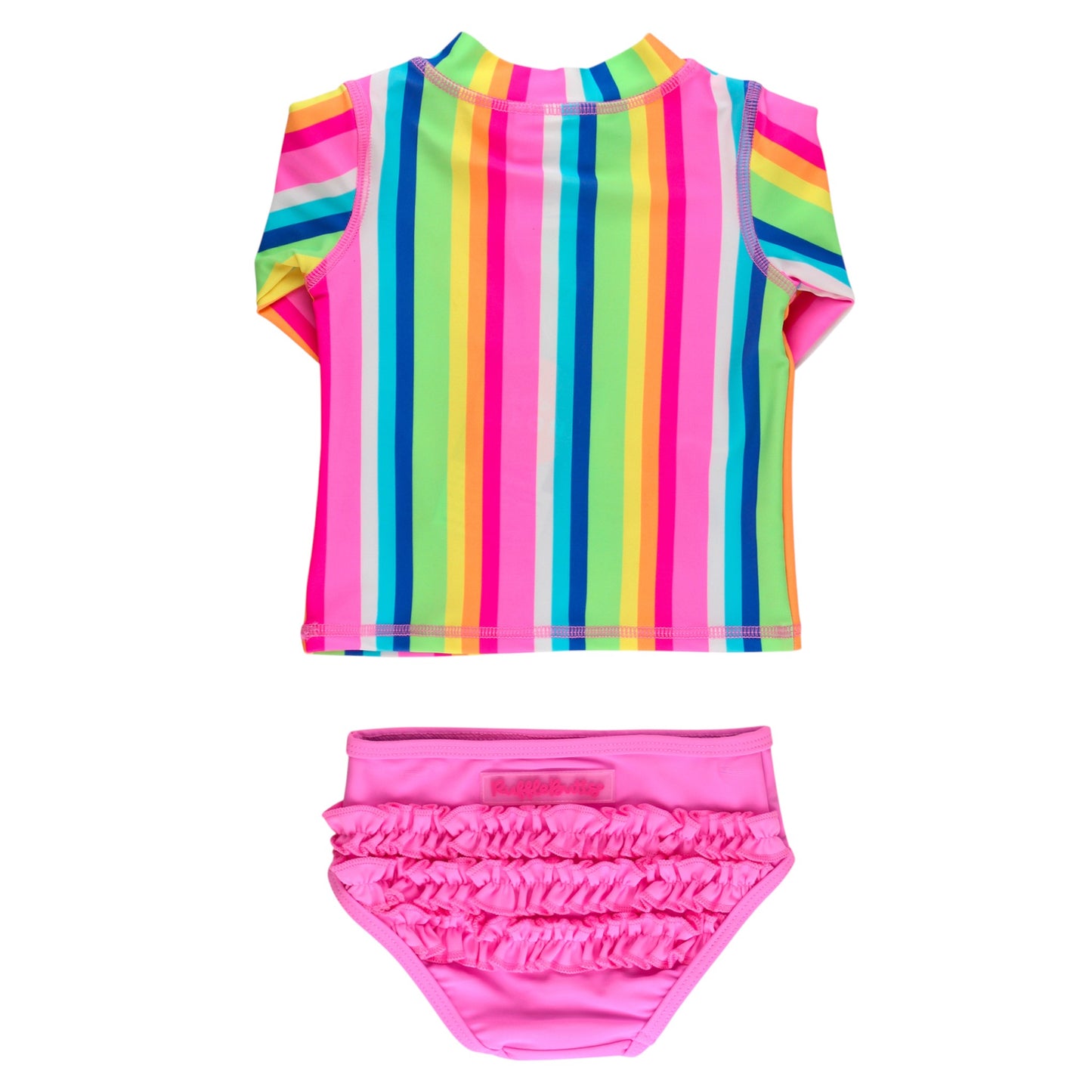 Ruffle Butts Zipper Rash Guard 2-piece Swimsuit